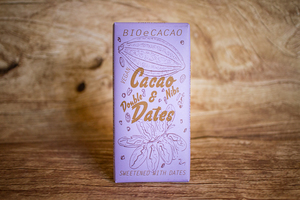 Chocolat double datte et éclat de cacao 51% 90 g BIO
